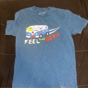 Feel the Bern Bernie sanders USA Blue Graphic T-Shirt size small